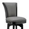 Armen Living Raleigh 30" Bar Height Swivel Barstool in Black Finish and Gray Faux Leather LCRABASIBLGR30 - alternate 3